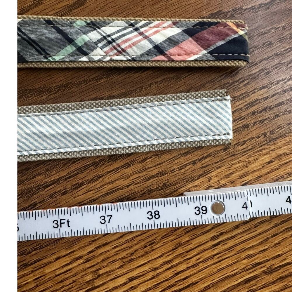 J. Crew Vintage Belt S/M Preppy Adjustable Ribbon Striped Two Belt Bundle - Picture 5 of 5